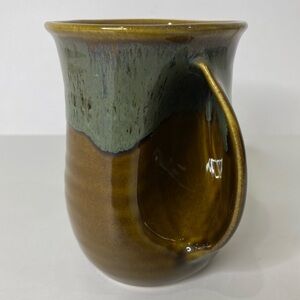 Signed Neher Pottery Hand Warmer Coffee Tea Mug Ceramic Cup Drip Glaze 2013